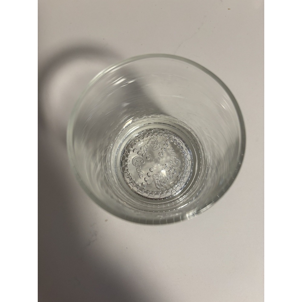 Crown‎ Royal Whisky Round Rocks Glasses Embossed Logo Set of 2 Made in Italy - Picture 4 of 6